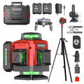 Laser Level with Tripod, Self Leveling Laser Level 4x360°, Green Line Laser 4D Laser Leveler Tool with 2Pcs Lithium Batteries for Picture Hanging, Tile, Home Renovation, (SizeXL)