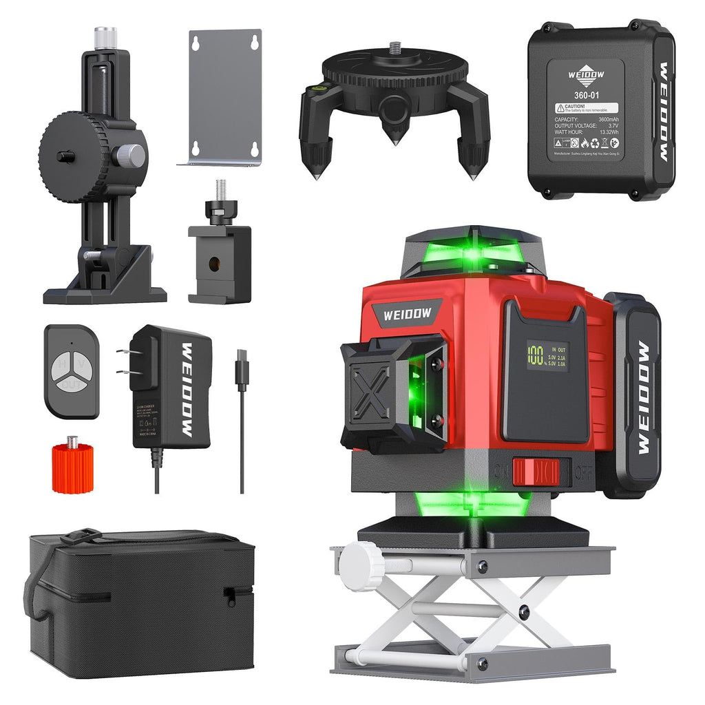 laser level Self Leveling 16 Lines 4×360° for Picture Hanging and Construction, High-capacity Lithium Battery