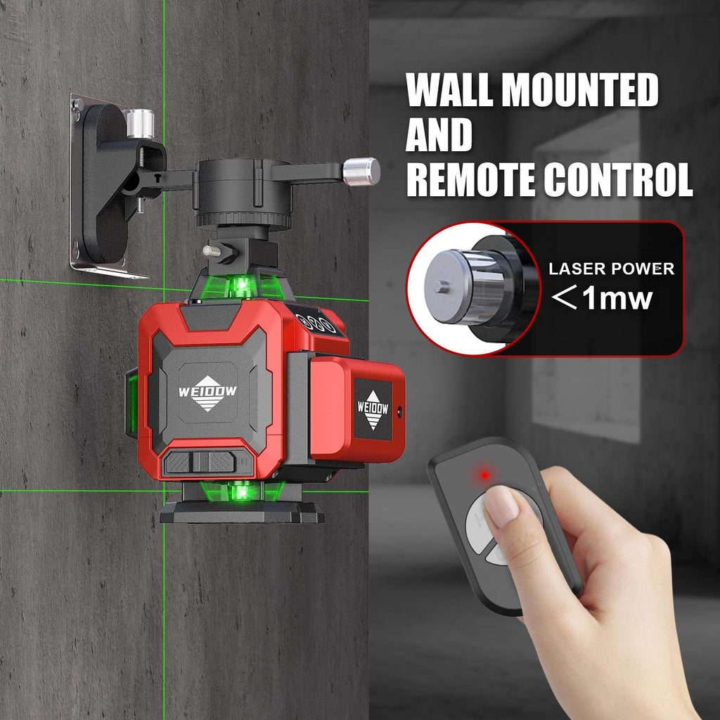 Laser Level with Tripod, Self Leveling Laser Level 4x360°, Green Line Laser 4D Laser Leveler Tool with 2Pcs Lithium Batteries for Picture Hanging, Tile, Home Renovation