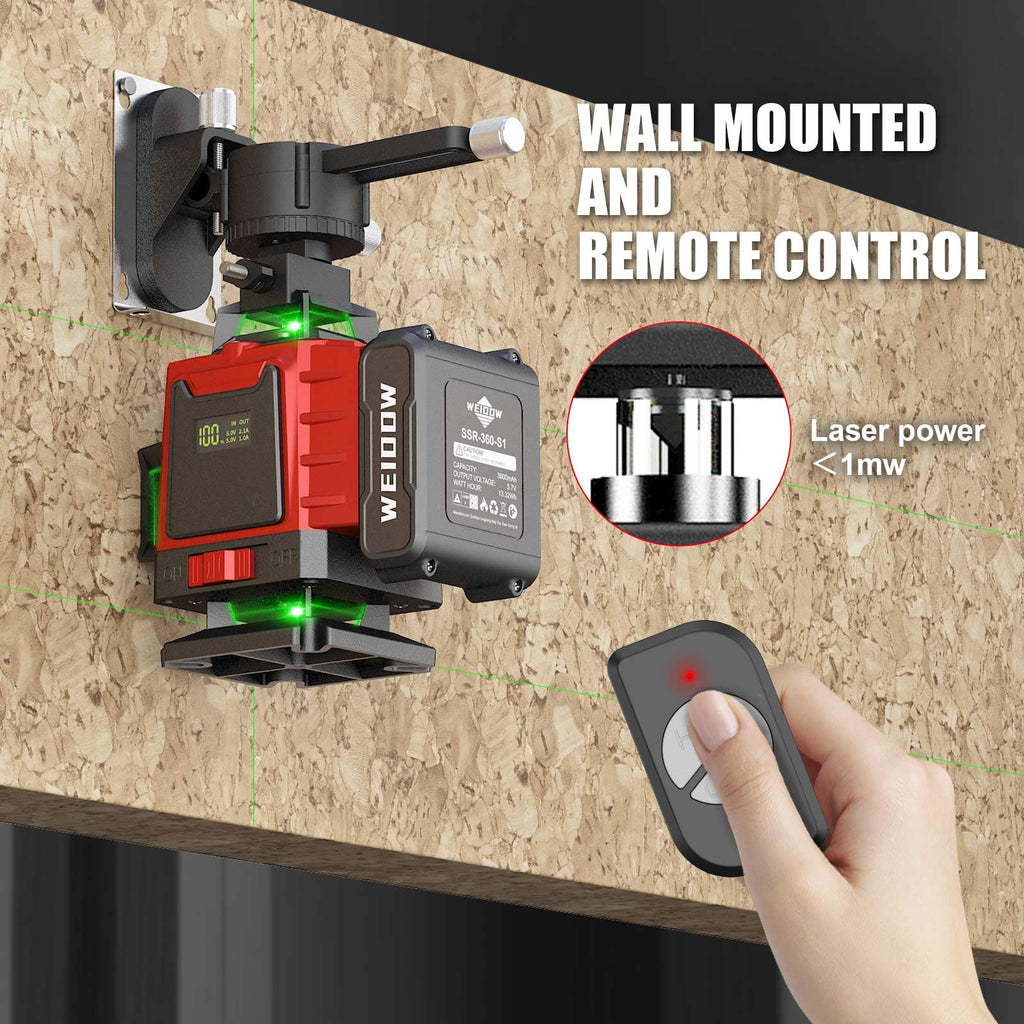 Laser Level with Tripod, Self Leveling Laser Level 4x360°, Green Line Laser 4D Laser Leveler Tool with 2Pcs Lithium Batteries for Picture Hanging, Tile, Home Renovation, (SizeXL)