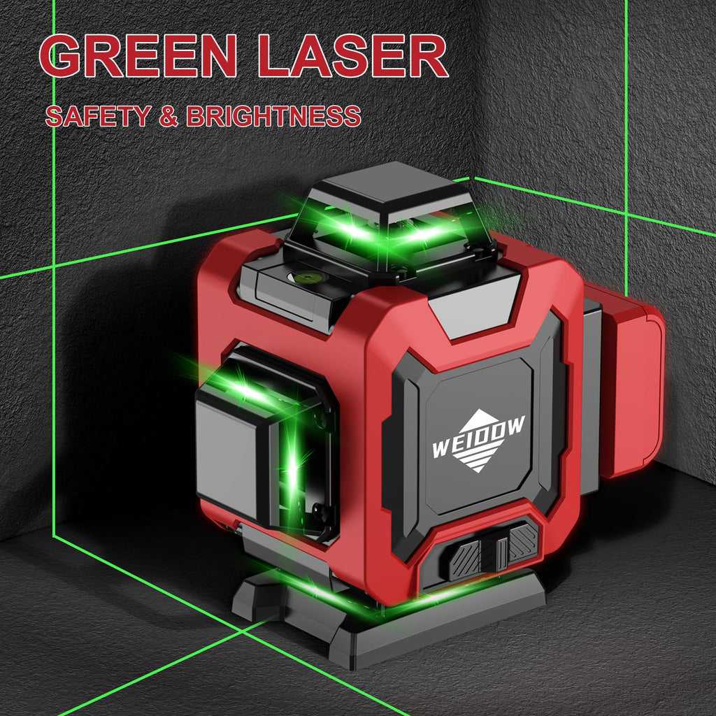 Laser Level with Tripod, Self Leveling Laser Level 4x360°, Green Line Laser 4D Laser Leveler Tool with 2Pcs Lithium Batteries for Picture Hanging, Tile, Home Renovation(SizeX)