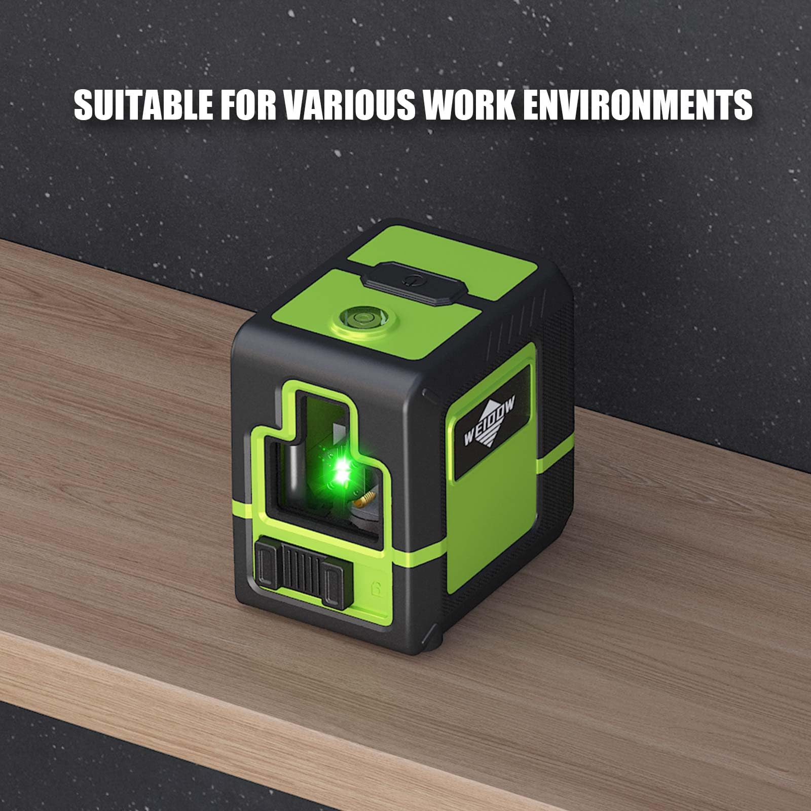 laser level - Green Cross Line, for interior decoration, for vertical and horizontal measurement, 1200 mAh lithium battery, 10-hour standby time